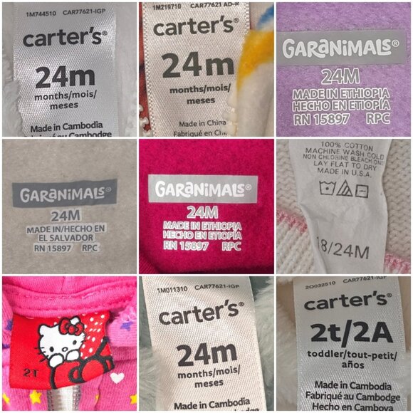 LOT OF 9 SWEATSHIRTS VEST GIRL TODDLER SIZE 24M /2T WHITE PINK PURPLE GRAY *FLAW - Picture 2 of 16